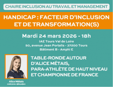 Handicap : facteur d'inclusion et de transformation(s), une table ronde autour d'Alice Métais, championne d'athlétisme handisport